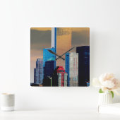 The Broad Financial Center Manhattan New York Post Quadratische Wanduhr (Zuhause)