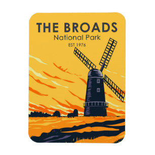The Broads Nationalpark England Vintage Magnet