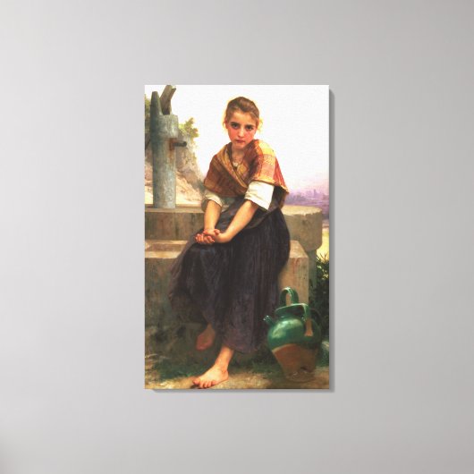 The Broken Pitcher von William-Adolphe Bouguereau Leinwanddruck (Vorderseite)