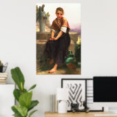 The Broken Pitcher von William-Adolphe Bouguereau Poster (Heimbüro)