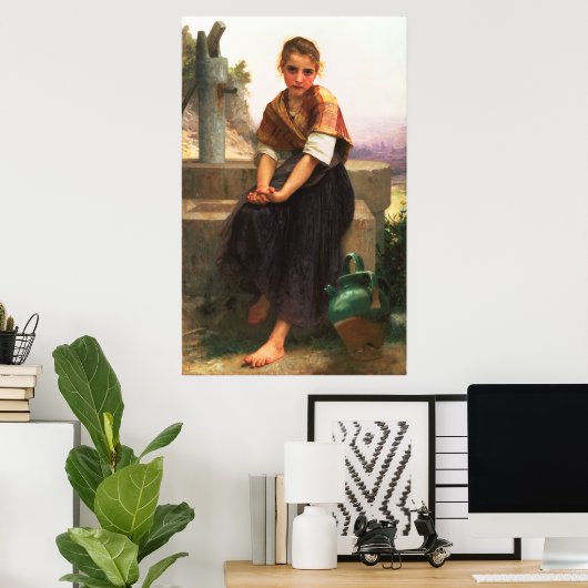 The Broken Pitcher von William-Adolphe Bouguereau Poster (Heimbüro)