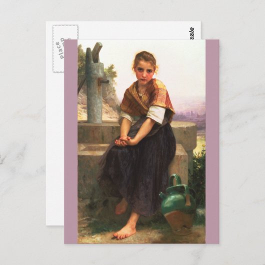 The Broken Pitcher von William-Adolphe Bouguereau Postkarte (Vorne/Hinten)