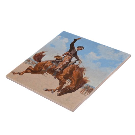 The Bronco Buster (von Frederic Remington) Fliese (Seite)