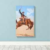 The Bronco Buster (von Frederic Remington) Leinwanddruck (Insitu (Holzboden))