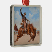 The Bronco Buster (von Frederic Remington) Ornament Aus Metall (Rechts)