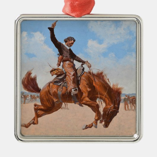 The Bronco Buster (von Frederic Remington) Ornament Aus Metall (Vorne)