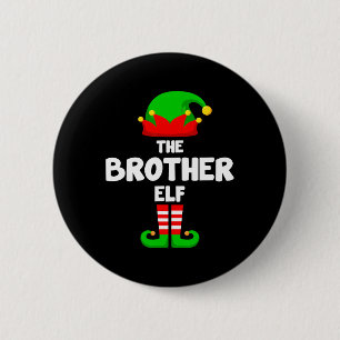 The Brother Elf Funny Christmas Matching Family Pa Button
