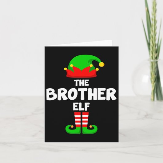 The Brother Elf Funny Christmas Matching Family Pa Karte (Vorderseite)