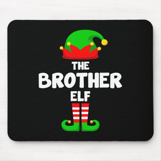 The Brother Elf Funny Christmas Matching Family Pa Mousepad (Vorne)