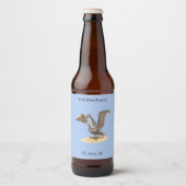 The Brown Pelican (Pelecanus occidentalis) NY Bird Bierflaschenetikett (Vorderseite)