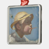 The Bubble Boy (von Paul Peel) Ornament Aus Metall (Links)