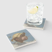 The Bubble Boy (von Paul Peel) Steinuntersetzer (Seitenansicht)