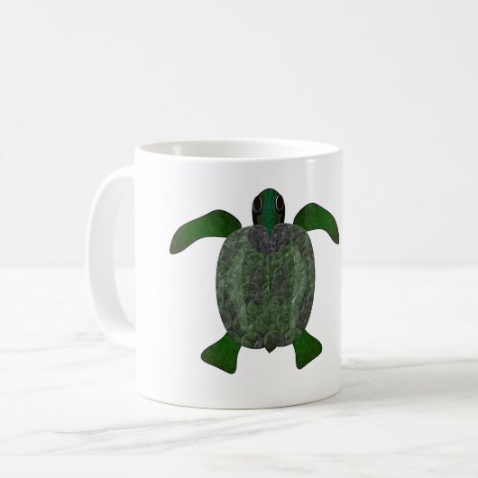 The bubble wrap turtle. (Chelonia anthropoceaenum) Kaffeetasse (Vorderseite Links)