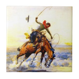 "The Bucker" Western Art von Charles M. Russell Fliese