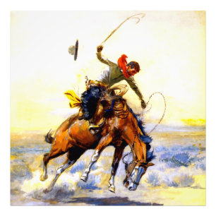 "The Bucker" Western Art von Charles M. Russell Fotodruck