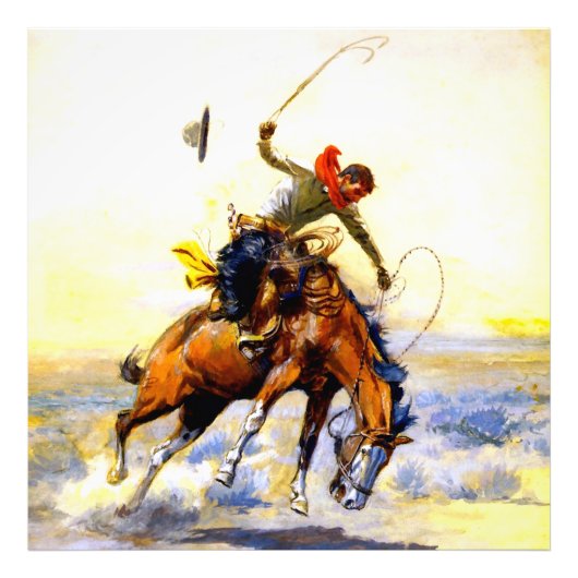 "The Bucker" Western Art von Charles M. Russell Fotodruck (Vorne)