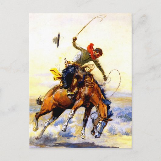 "The Bucker" Western Art von Charles M. Russell Postkarte (Vorderseite)
