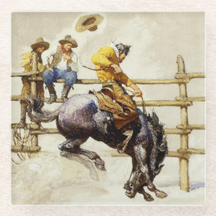 "The Bucking Bronco" von NC Wyeth Glasuntersetzer