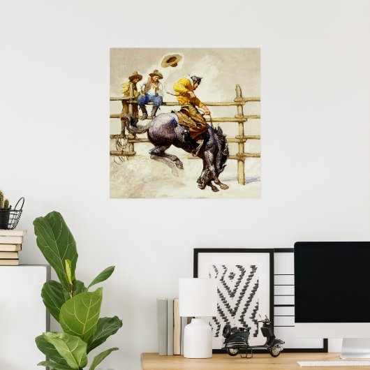 "The Bucking Bronco" von NC Wyeth Poster (Heimbüro)