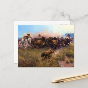 The Buffalo Hunt, No.39 von Charles M. Russell Postkarte
