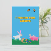 The Bunny Sent Backups Feiertagskarte (Stehend Vorderseite)