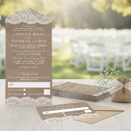 The Burlap & Lace Wedding Collection All In One Einladung