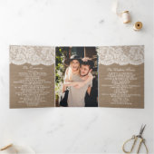 The Burlap & Lace Wedding Collection Dreifach-gefaltete Programmkarte (Innenseite)