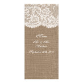 The Burlap & Lace Wedding Collection - Menü (Hinten)