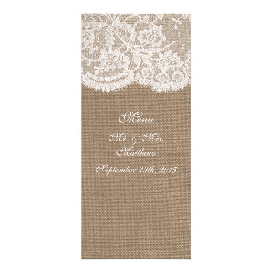 The Burlap & Lace Wedding Collection - Menü (Hinten)