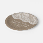The Burlap & Lace Wedding Collection Pappteller (Schrägansicht)