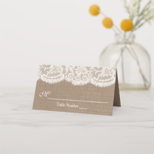 The Burlap & Lace Wedding Collection Platzkarte (Vorderseite)