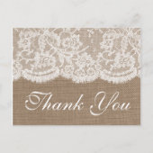 The Burlap & Lace Wedding Collection Postkarte (Vorderseite)