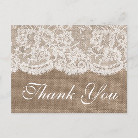 The Burlap & Lace Wedding Collection Postkarte (Vorderseite)