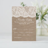 The Burlap & Lace Wedding Collection RSVP Karte (Stehend Vorderseite)