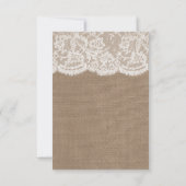 The Burlap & Lace Wedding Collection RSVP Karte (Rückseite)