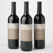 The Burlap & Lace Wedding Collection Weinetikett (Flaschen)
