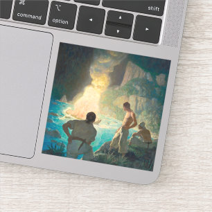 The Burning of the Bounty, 1940 by N. C. Wyeth Aufkleber