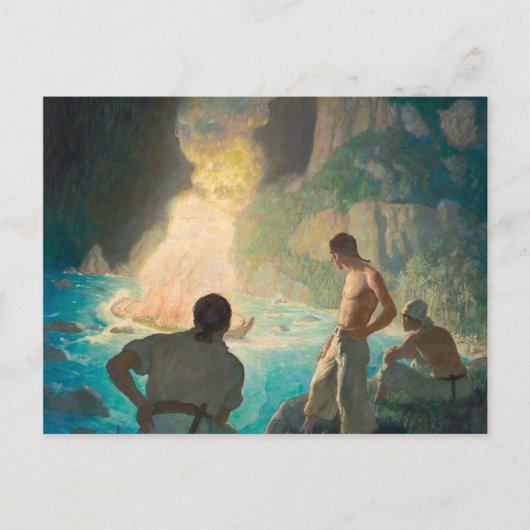 The Burning of the Bounty, 1940 by N. C. Wyeth Postkarte (Vorderseite)