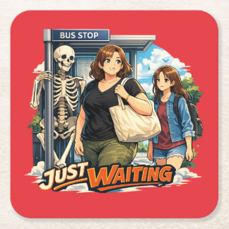 The bus stop rechteckiger pappuntersetzer