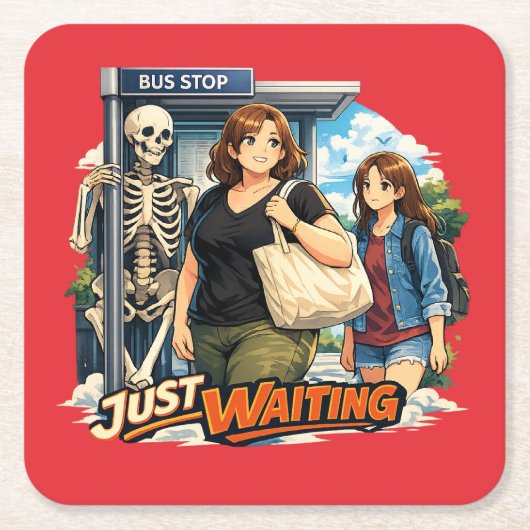 The bus stop rechteckiger pappuntersetzer (Vorderseite)