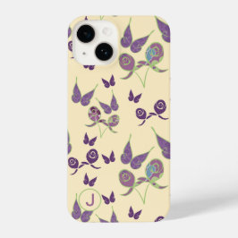 The Butterfly Joy in Cream iPhone 14 Case Monogram Hülle