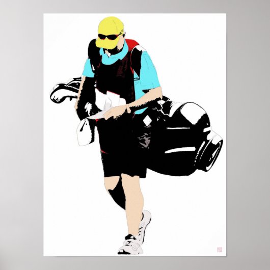 The Caddie - Original Golf Art Print Poster (Vorne)