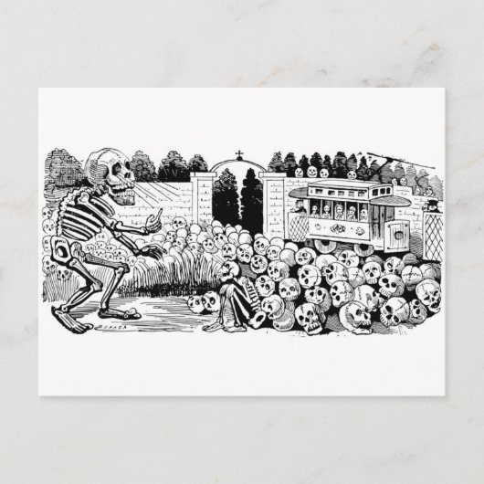 The Calavera of the Trolley Cars c. 1907, Mexiko Postkarte (Vorderseite)
