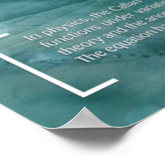 The Callan-Symanzik Equation - Math Poster (Ecke)