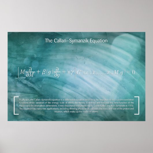 The Callan-Symanzik Equation - Math Poster (Vorne)