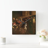 The Calling of St. Matthew, c.1598-1601 Quadratische Wanduhr (Zuhause)