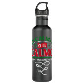 The Calmas O The Calmo Funny Lautsprecher Geschenk Edelstahlflasche (Vorderseite)