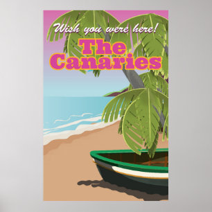 The canaries vintage travel poster