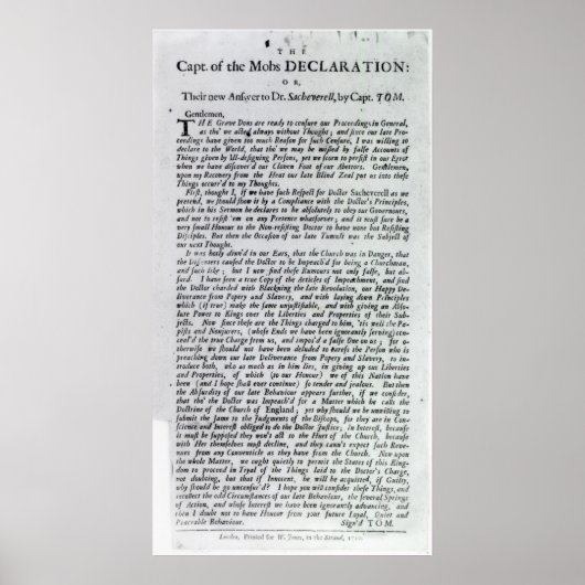 The Captain of the Mobs Declaration Poster (Vorne)