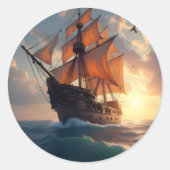 The Captain's Pride - Runder Aufkleber (Vorderseite)